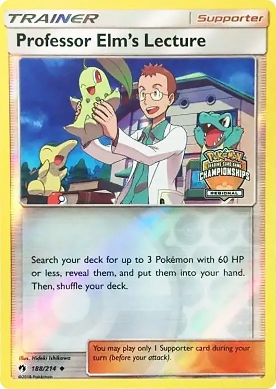 Lost Thunder Professor Elm's Lecture [Regional-Championships] Pokémon card